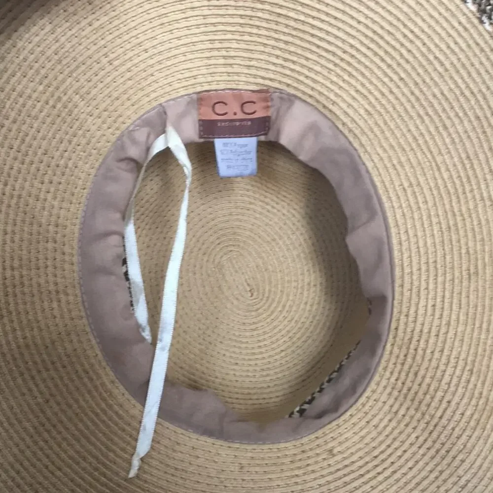 C. C adjustable size wide brim beach summer sun hat